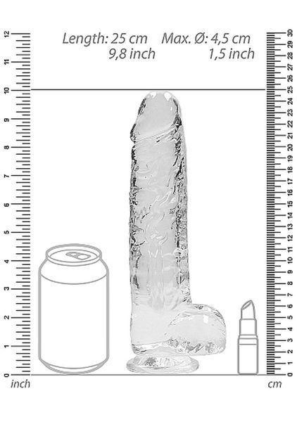Фалоімітатор Realistic Dildo with Balls Transparent 9/23 см 36-REA093TRA фото