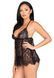 Сорочка бебі-дол Leg Avenue Floral lace babydoll & string Black L, стрінги SO9171 фото 5