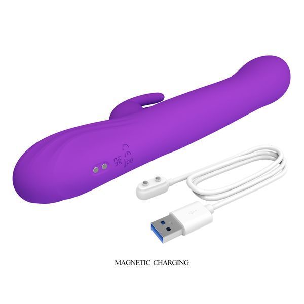 Вібратор-кролик PRETTY LOVE Sabien Purple, силікон, фіолетовий, пульсуюча та вібраційна стимуляція BW-500109 фото
