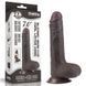 Фалоімітатор LOVETOYS Sliding Skin Dual Layer Dong, з мошонкою та закритою голівкою, коричневий, 7" / 18 см 66-LV317011 фото 1