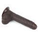 Фалоімітатор LOVETOYS Sliding Skin Dual Layer Dong, з мошонкою та закритою голівкою, коричневий, 7" / 18 см 66-LV317011 фото 2