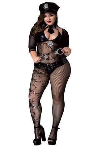 Еротичний комбінезон сітка BLACK POLICE OUTFIT XL/XXL (Size: XL/XXL) 90-746790001013 фото