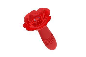 Анальна червона вібро пробка Rose rotating anal plug 56-2026 фото