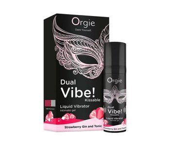 Збуджуючий гель вібратор ORGIE DUAL VIBE! - KISSABLE Strawberry Gin And Tonic 15ML 69-17540 фото