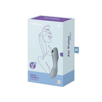 Вакуумный стимулятор SATISFYER Curvy Trinity 3, с вибрацией точки G, серый 73-4036533 фото