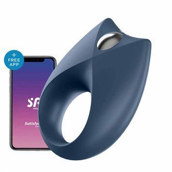 Эрекционное кольцо с вибрацией SATISFYER Royal One, с клиторальным стимулятором, синее 73-4001982 фото