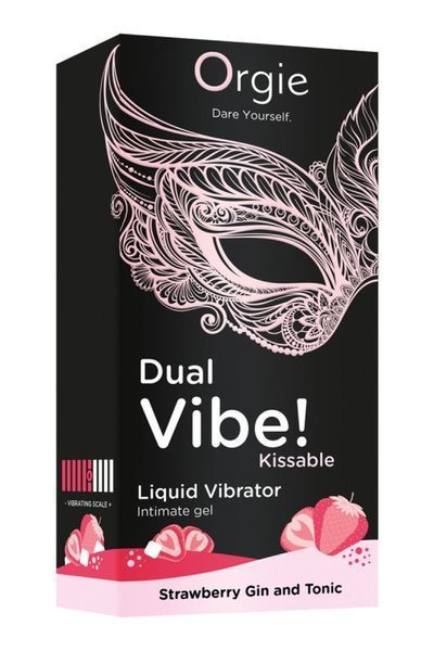 Збуджуючий гель вібратор ORGIE DUAL VIBE! - KISSABLE Strawberry Gin And Tonic 15ML 69-17540 фото
