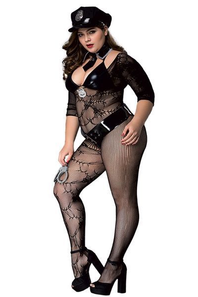 Еротичний комбінезон сітка BLACK POLICE OUTFIT XL/XXL (Size: XL/XXL) 90-746790001013 фото