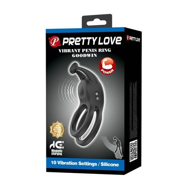 Эрекционное кольцо с вибрацией Pretty Love Goodwin, двойное BI-210222 фото