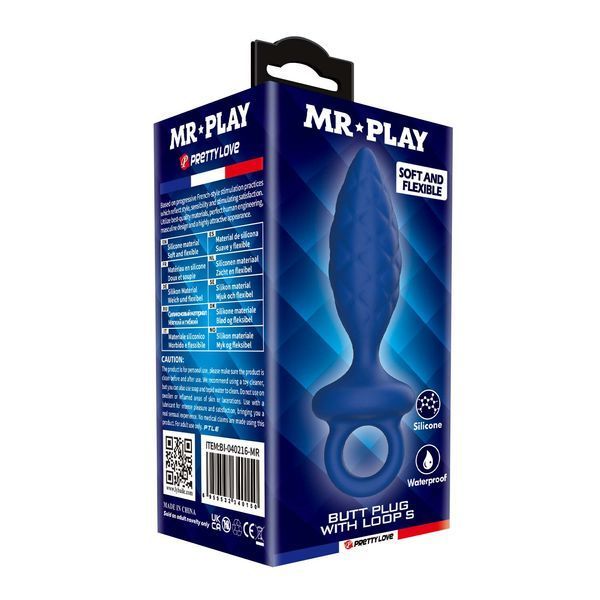 Анальна пробка MR. PLAY Butt Plug with Loop&ndash;Size S BI-040216-MR фото