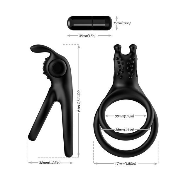 Эрекционное кольцо с вибрацией BOSS SERIES Traveler Cock Ring Stay Hard, черное 52-00039 фото