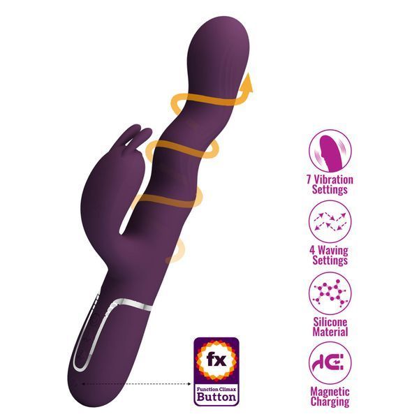 Вібратор PRETTY LOVE Laursen Dark Purple Waving & Vibrating Rabbit BW-500089-1 фото