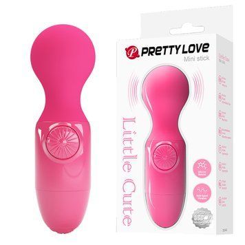 Вібромасажер PRETTY LOVE Mini Stick, силіконовий, рожевий, 12 см BI-014998-DC фото