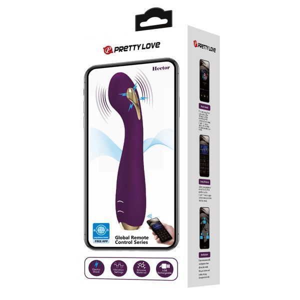Вібратор PRETTY LOVE HECTOR, 12 vibration functions 5 electric shock functions Mobile APP remote con BI-014765HP-1 фото