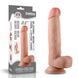 Фалоімітатор LoveToy Sliding Skin Dual Layer Dong Whole Testicle, з подвійним шаром та мошонкою, тілесний, 8" / 20 см 66-LV317002 фото 1