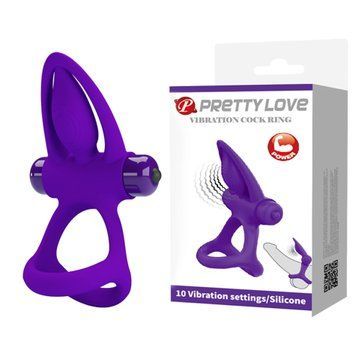 Віброкільце PRETTY LOVE VIBRANT PENIS RING I Black BI-210306 фото