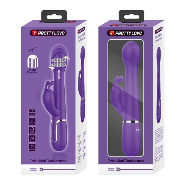 Вібратор з ротацією і поштовхами Pretty Love Dejon dark Purple фіолетовий BW-500014-2 фото
