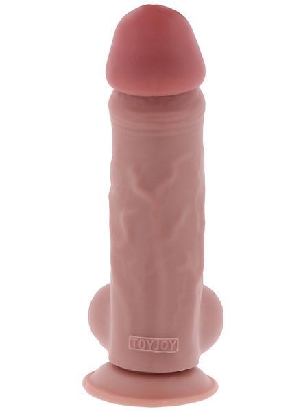 Фалоімітатор з мошонкою Deluxe Dual Density Thick Dildo TPE 23 cm 30-11237-X-SKIN фото
