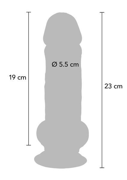 Фалоімітатор з мошонкою Deluxe Dual Density Thick Dildo TPE 23 cm 30-11237-X-SKIN фото