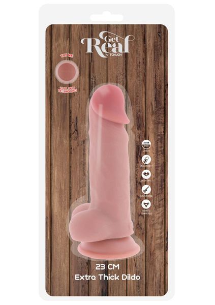 Фалоімітатор з мошонкою Deluxe Dual Density Thick Dildo TPE 23 cm 30-11237-X-SKIN фото