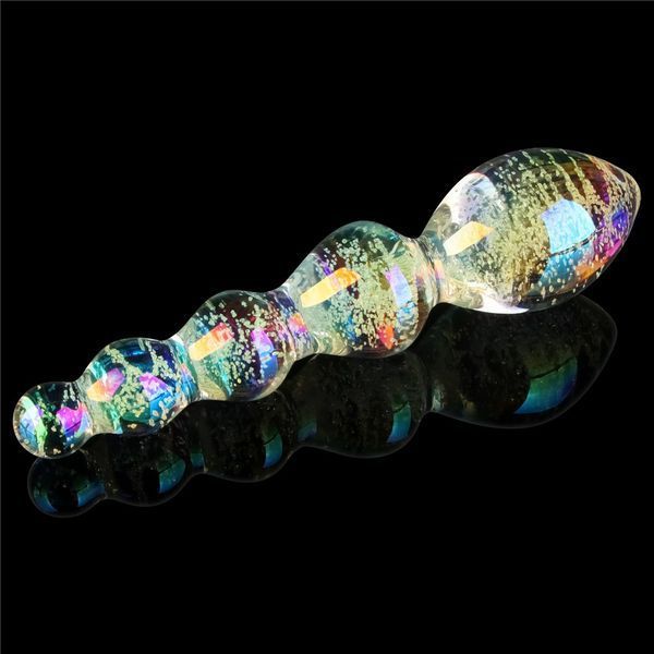 Фалоімітатор LOVETOYS Twilight Gleam Tantalizing Orbs, скляний, світиться у темряві, прозорий 66-LV610002 фото