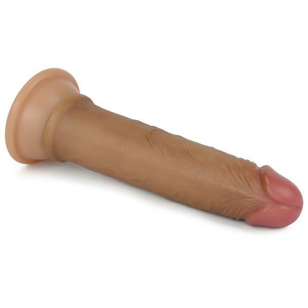 Фаллоимитатор LOVETOYS Dual-Layered Silicone Nature Cock, без мошонки, коричневый 66-LV4002 фото