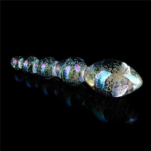 Фалоімітатор LOVETOYS Twilight Gleam Tantalizing Orbs, скляний, світиться у темряві, прозорий 66-LV610002 фото