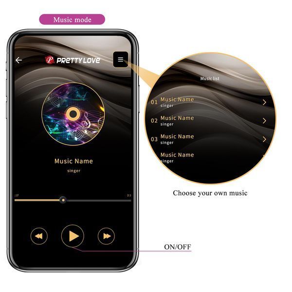 Вібростимулятор PRETTY LOVE - Klay, 10 vibration functions 10 thrusting settings Mobile APP remote c BI-300093HP фото