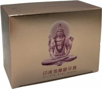 Презервативи Olo Gold Budda c гіалуроновим змащенням і ароматом ванілі (Ребристі, З точками) 10 шт. 95-01783 фото