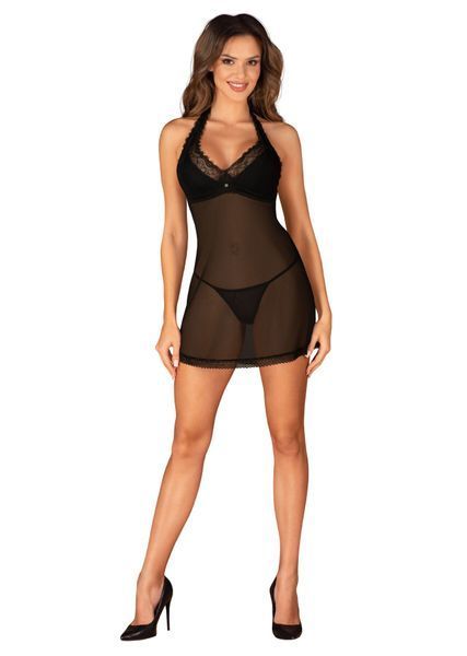 Пеньюар Obsessive Medilla chemise & thong XL/2XL SO9054 фото