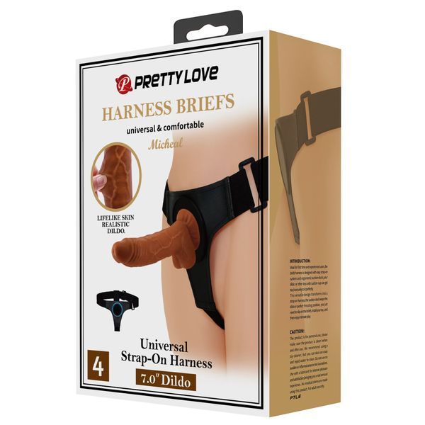 Страпон-трусики PRETTY LOVE/BAILE Michael, Universal Strap-On, з фалоімітатором, 18 см BW-022092NR фото