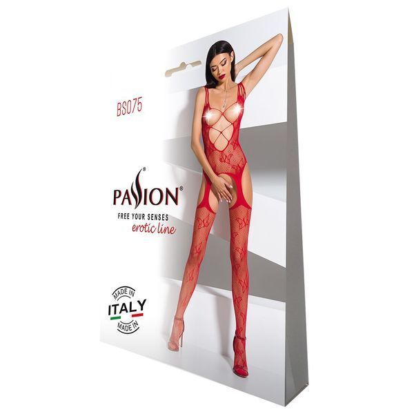 Відвертий бодістокінг з глибоким декольте Passion BS075 red SO4151 фото