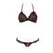 Комплект білизни Passion GIANA BIKINI L/XL, black, напівпрозорі ліф і трусики з бантиками EL15101 фото 2