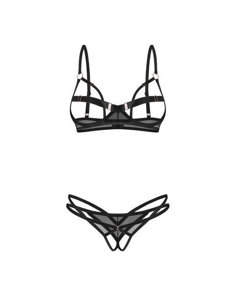 Комплект Obsessive Euridia 2-pcs crotchless set XL/2XL SX3585 фото
