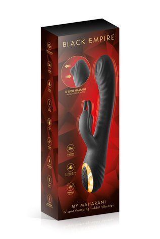 Вібратор-кролик Black Empire My Maharani, для подвійної стимуляції, чорний 90-521170001000 фото