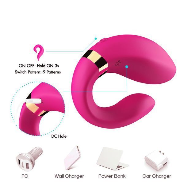 Вибратор для пар BOSS SERIES Joy Crescent Couple Vibrator, розовый 52-00030 фото