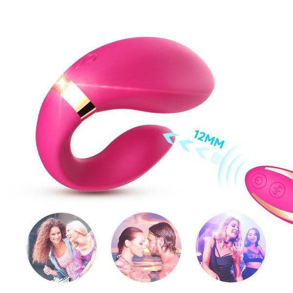 Вибратор для пар BOSS SERIES Joy Crescent Couple Vibrator, розовый 52-00030 фото