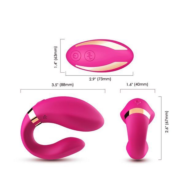 Вибратор для пар BOSS SERIES Joy Crescent Couple Vibrator, розовый 52-00030 фото
