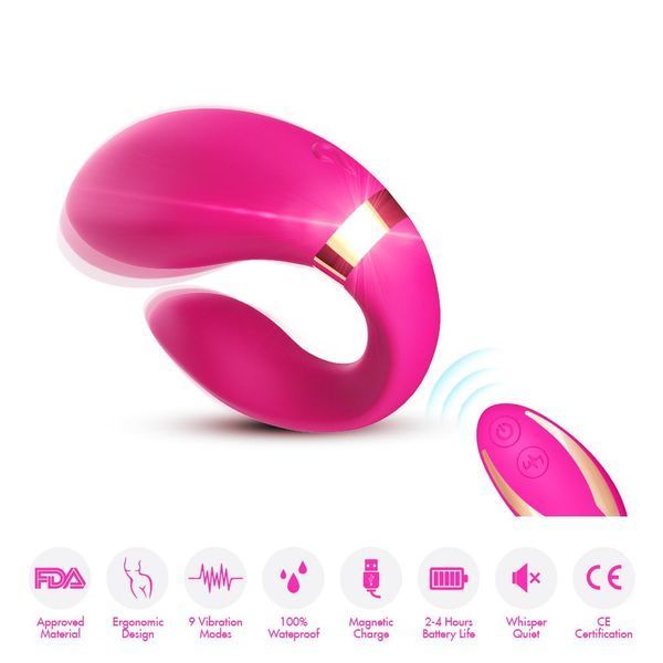 Вибратор для пар BOSS SERIES Joy Crescent Couple Vibrator, розовый 52-00030 фото