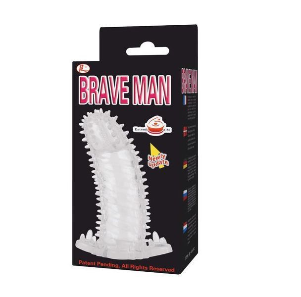 Насадка на пенис BAILE Brave Man, прозрачная BI-026202 фото
