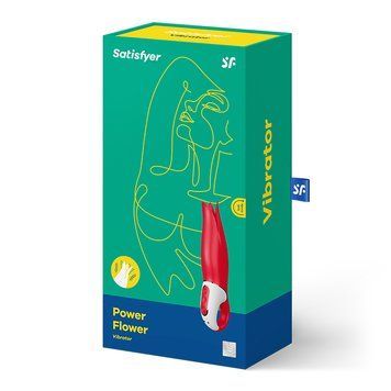 Вибратор для стимуляции клитора и точки G SATISFYER Power Flower, с трепещущими лепестками, красный 73-9016488 фото