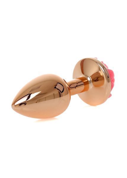 Анальная пробка BOSS SERIES HeavyFun Jewellery Plug Red Gold, с декоративным цветком, красно-золотистая, 7 см, 27 мм 64-00127 фото
