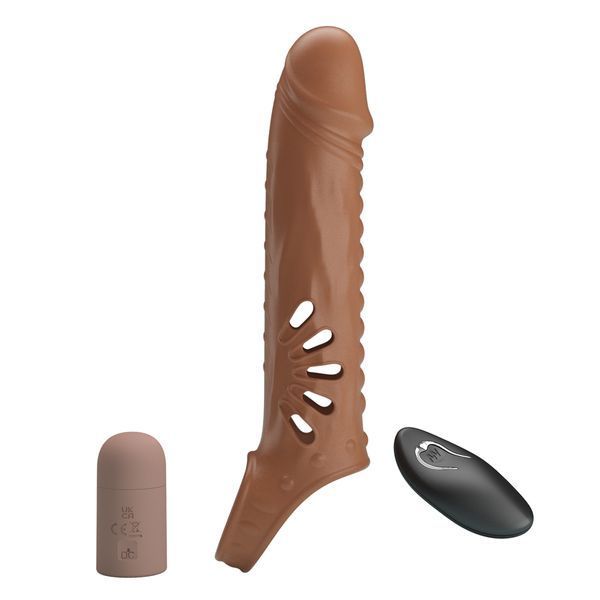 Насадка на пеніс з пультом керування PRETTY LOVE PENIS SLEEVE, TPE,3 removeable 1 inch extenders BI-026270W фото