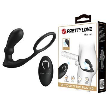 Масажер простати PRETTY LOVE Warren Black, 12 vibration functions 12 pulse wave settings BI-040162W фото