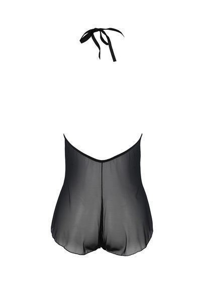 Боді Passion LEAFA BODY black, L/XL, на зав'язках, м'яка чашка, низ у вигляді шортиків SX0500 фото