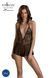 Боді Passion LEAFA BODY black, L/XL, на зав'язках, м'яка чашка, низ у вигляді шортиків SX0500 фото 1