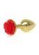 Анальна металева пробка Plug-Jewellery Gold PLUG ROSE- Red 64-00125 фото 1