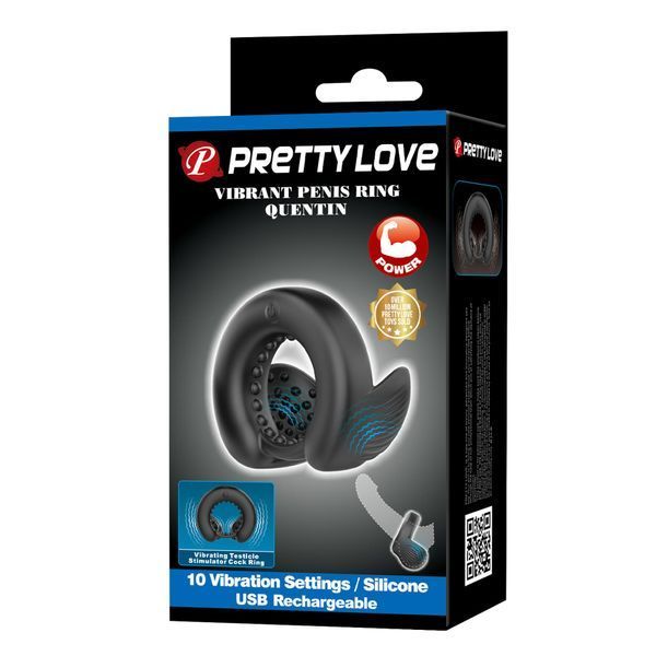 Эрекционное кольцо с вибрацией PRETTY LOVE/BAILE Quentin, силиконовое BI-210312Z фото