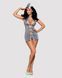 Еротичний костюм стюардеси Obsessive Stewardess 3 pcs costume grey L/XL, сірий, сукня, стрінги, піло SO7309 фото 3