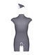 Еротичний костюм стюардеси Obsessive Stewardess 3 pcs costume grey L/XL, сірий, сукня, стрінги, піло SO7309 фото 6